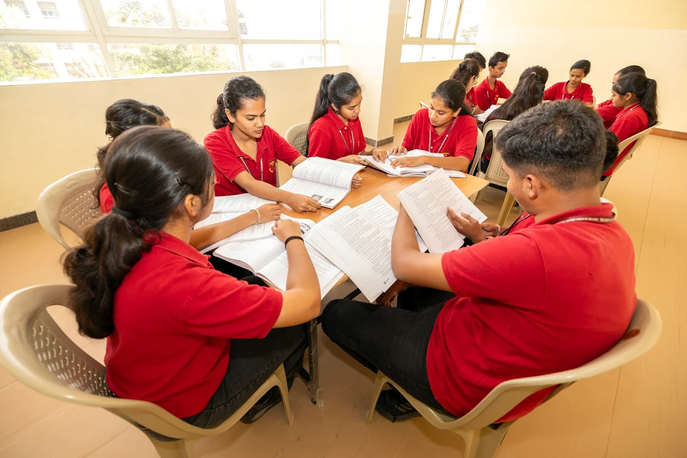 Students at morning assembly