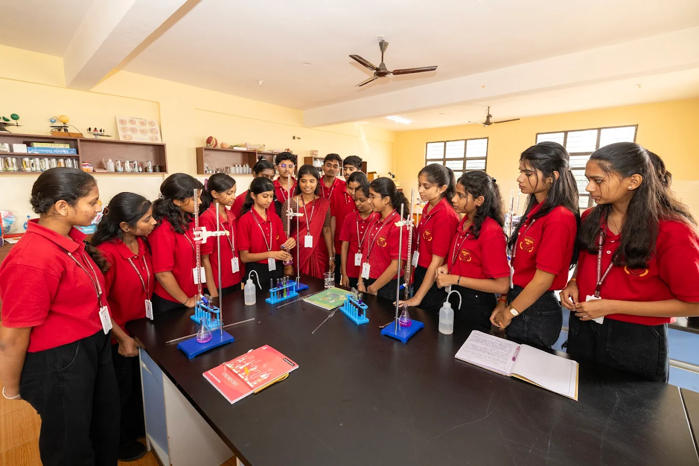 Students on industrial visit to Vijayavani press